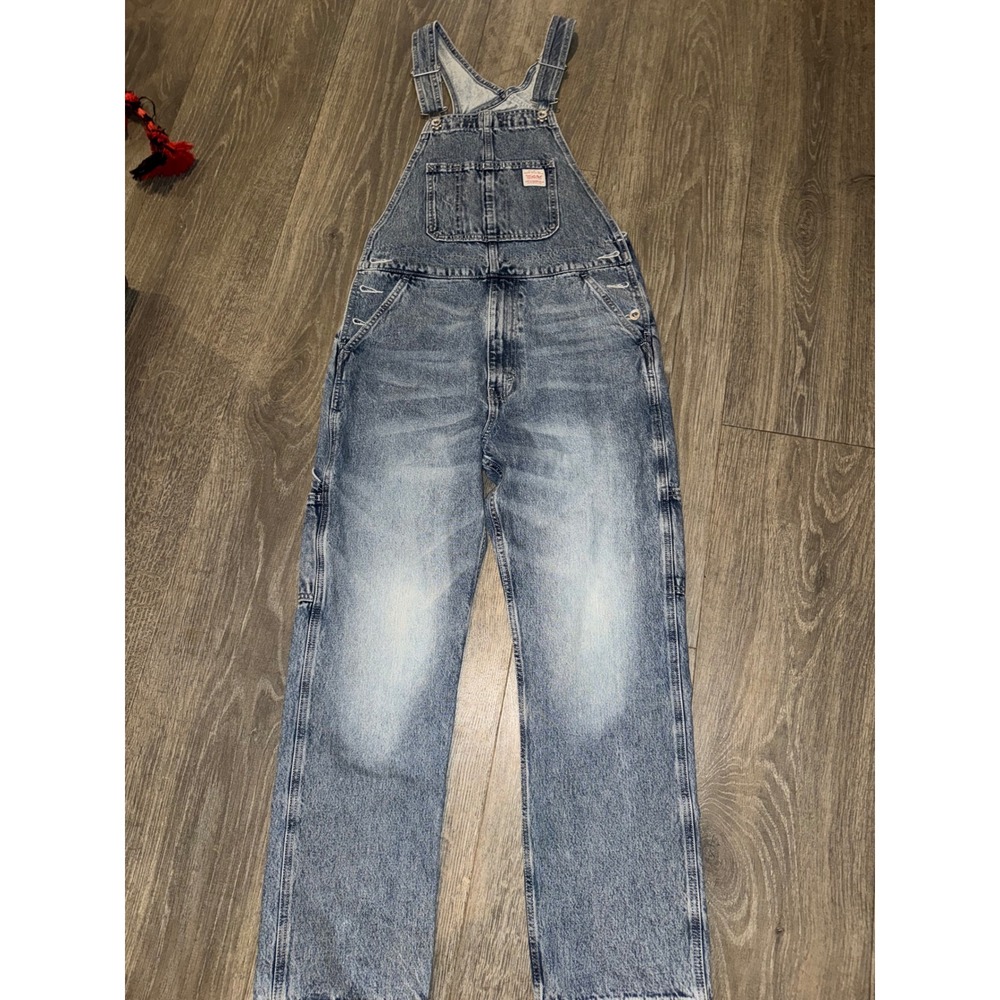 Levis Womens Light Wash Denim Carpenter Overalls Straight Leg Size S 79107-0028